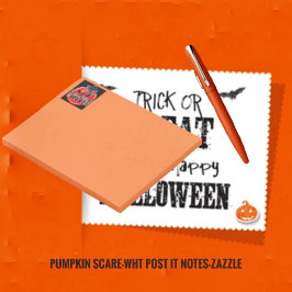 Pumpkin Scare-Wht Post-It Notes Post-it Klebezettel