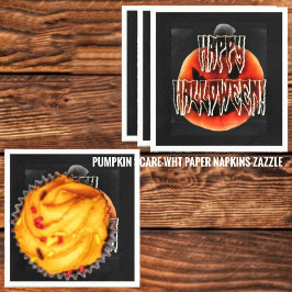 Pumpkin Scare-Wht Serviette