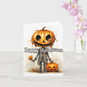 Pumpkin Scarecrow Art Frohe Halloween Karte