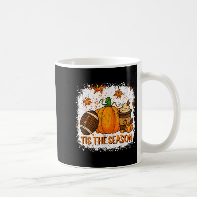 Pumpkin Sce Football Tis The Season Fall Thanksgiv Kaffeetasse (Rechts)
