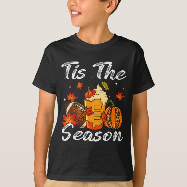 Pumpkin Sce Football Tis The Season Fall Thanksgiv T-Shirt (Vorderseite)