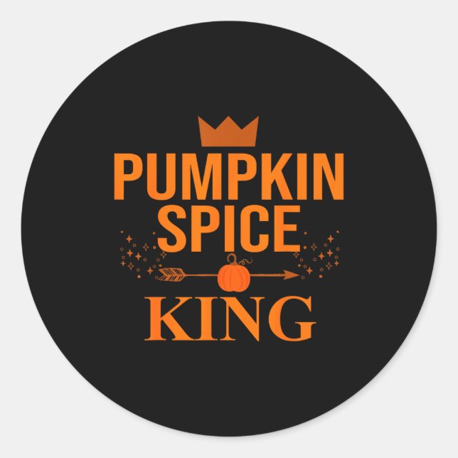 Pumpkin Sce King Coffee Lover Halloween &amp; Than Runder Aufkleber (Vorderseite)