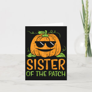 Pumpkin Schwester des Patches Halloween Familie Si Karte
