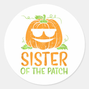 Pumpkin Schwester des Patches Halloween Familie Si Runder Aufkleber