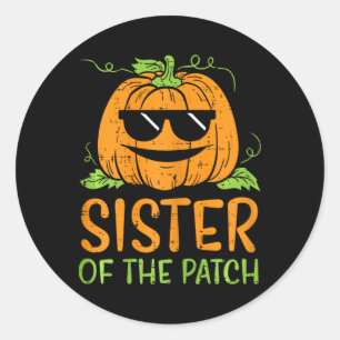 Pumpkin Schwester des Patches Halloween Familie Si Runder Aufkleber