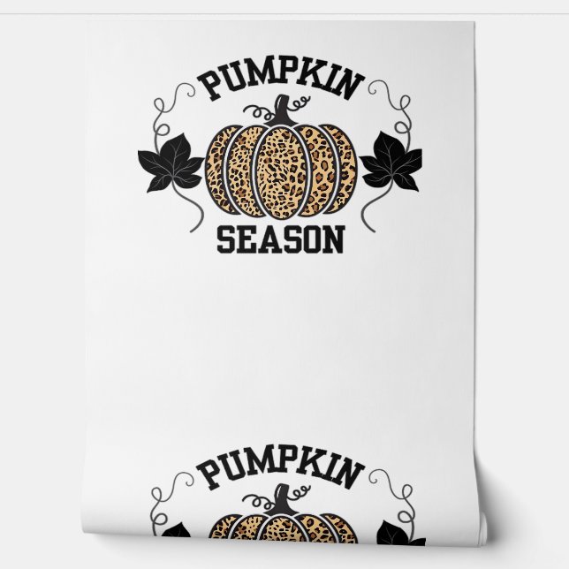 Pumpkin Season Cheetah Print Pumpkin Fall Design Tapete (Abrollen)