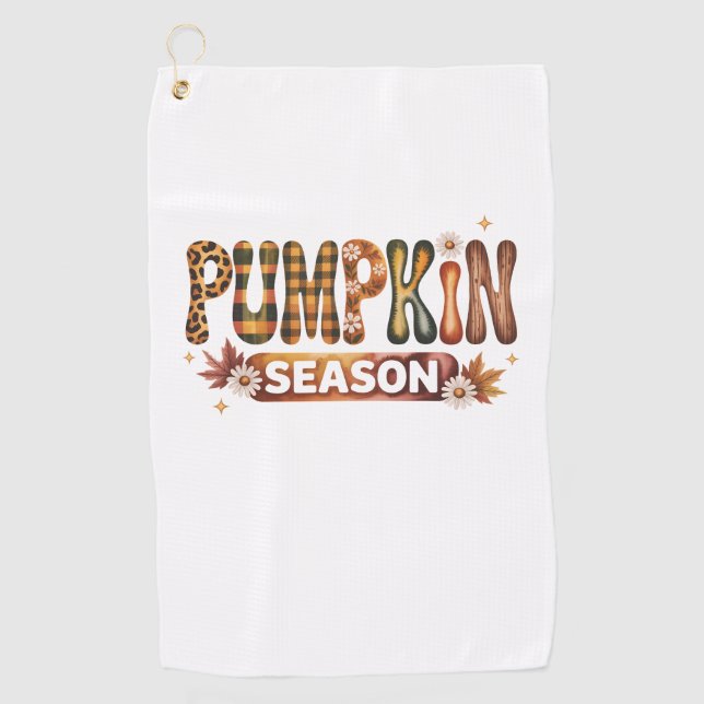Pumpkin Season Fall Boho Golfhandtuch (Vorderseite)