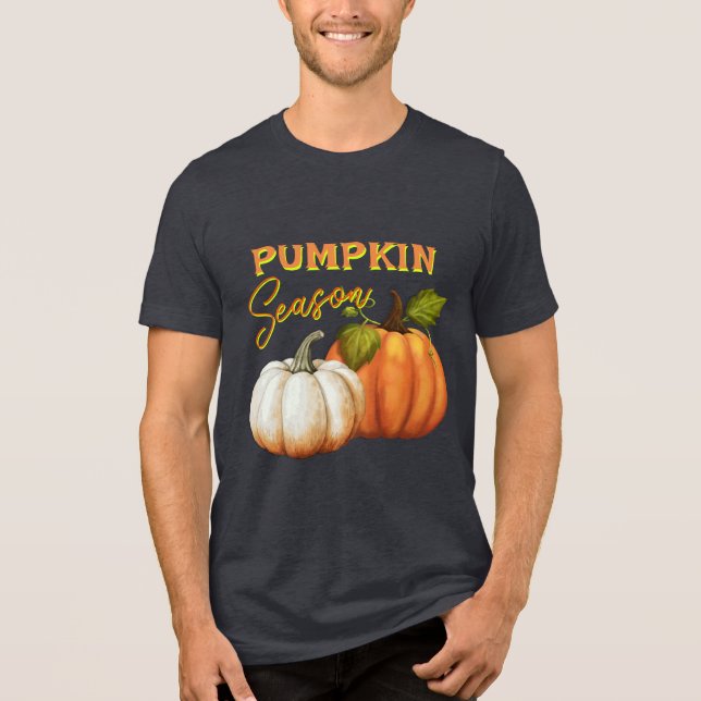 Pumpkin Season Fall Sprichwort Tri-Blend Shirt (Vorderseite)