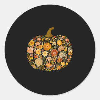 Pumpkin Season Floral Thanksgiving Autumn Fall Y'a Runder Aufkleber