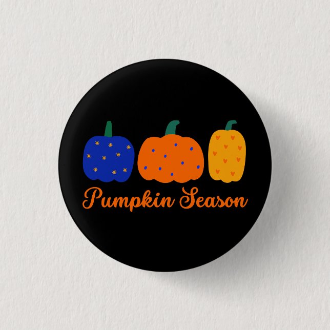 Pumpkin Season Halloween Button (Vorderseite)