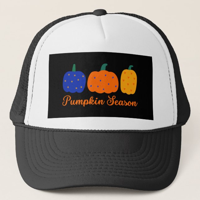 Pumpkin Season Halloween Truckerkappe (Vorderseite)