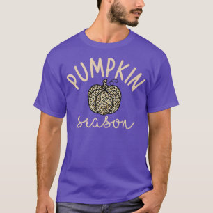 Pumpkin Season Vintag Leo Muster Halloween Danke T-Shirt