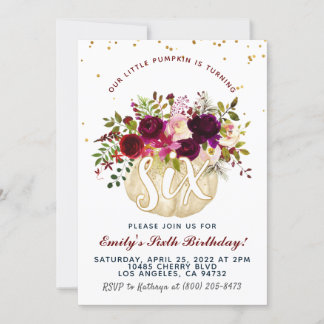 Pumpkin Sechster Geburtstag Einladung