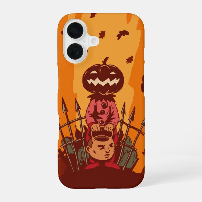 Pumpkin-Sensenmann iPhone 16 Hülle (Rückseite)