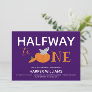 Pumpkin Shark 6 Monate Baby Halbgeburtszeit Einladung