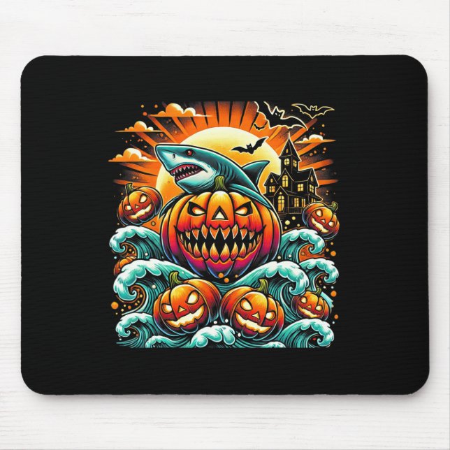 Pumpkin Shark Halloween Mousepad (Vorne)