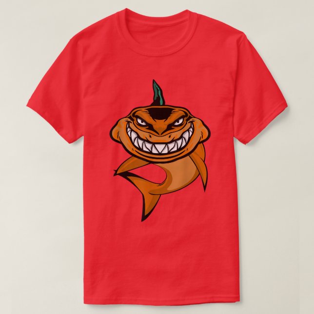 Pumpkin Shark Lazy Halloween Kostüm Funny Ocean A T-Shirt (Design vorne)