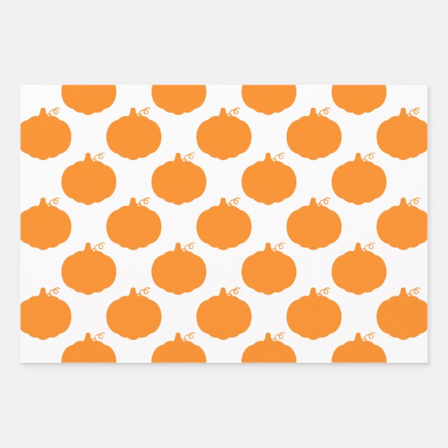 Pumpkin-Silhouette-Muster Geschenkpapier Set (Vorderseite)