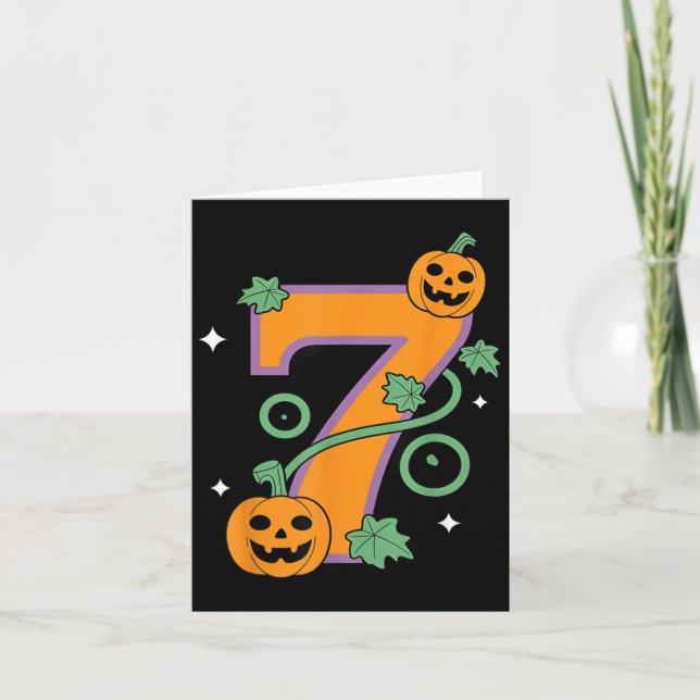 Pumpkin Six Seven 67 Matching 7 Halloween Couple  Karte (Vorderseite)