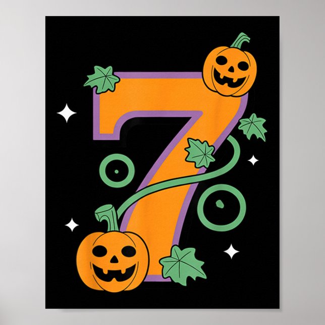 Pumpkin Six Seven 67 Matching 7 Halloween Couple  Poster (Vorne)