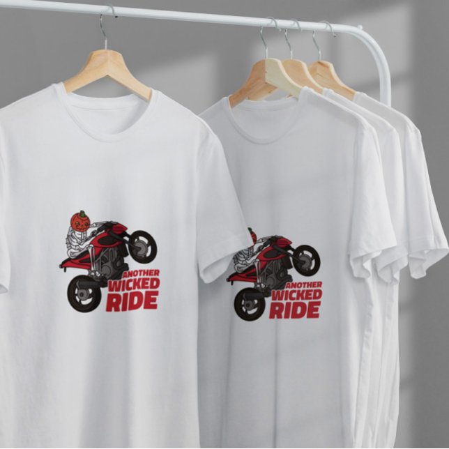 Pumpkin Skeleton Bike T-Shirt (Von Creator hochgeladen)