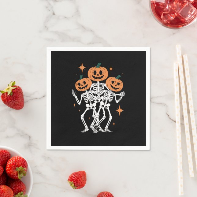 Pumpkin Skeleton Halloween Pumpkin Spooky Jahresze Serviette (Beispiel)