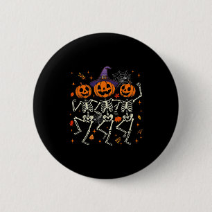 Pumpkin Skeleton Halloween Soky Season Fall T-Shir Button