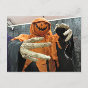 Pumpkin Skeleton Postkarte