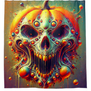 Pumpkin Skull Duschvorhang