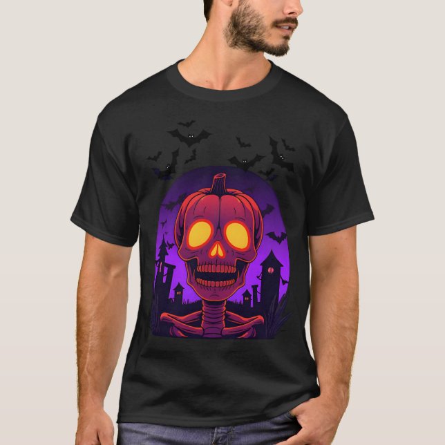 Pumpkin Skull Fusion 🎃 💀 T-Shirt (Vorderseite)