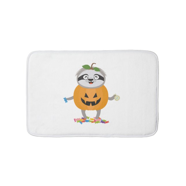 Pumpkin Sloth Halloween Kostümgeschenk Badematte (Vorderseite)