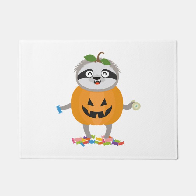 Pumpkin Sloth Halloween Kostümgeschenk Fußmatte (Vorderseite)