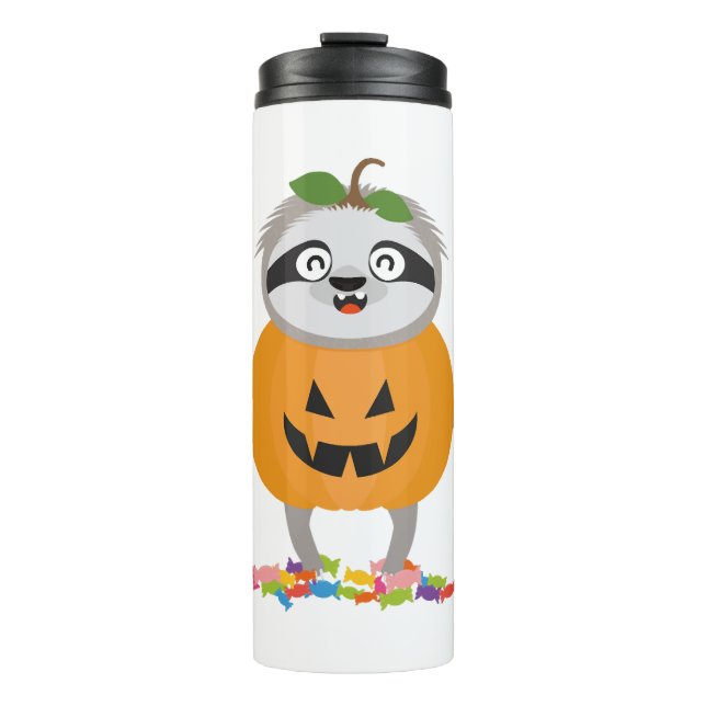 Pumpkin Sloth Halloween Kostümgeschenk Thermosbecher (Vorderseite)