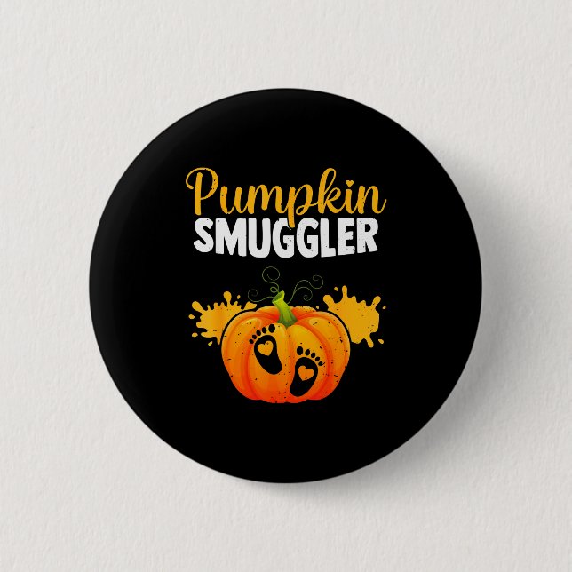 Pumpkin Smuggler Funny Expecting Parents Pregnancy Button (Vorderseite)