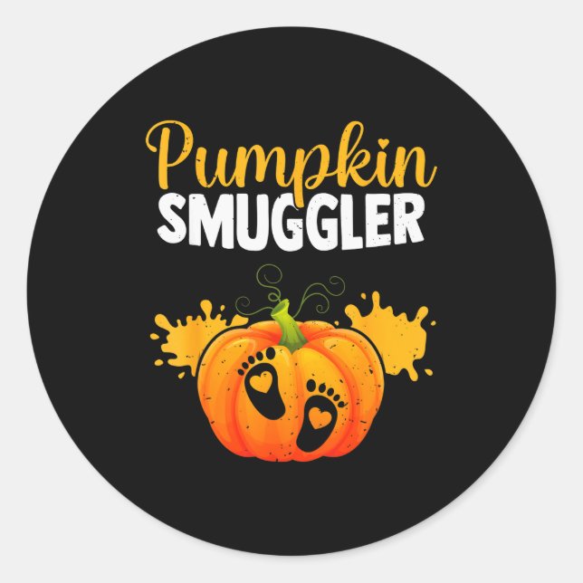 Pumpkin Smuggler Funny Expecting Parents Pregnancy Runder Aufkleber (Vorderseite)