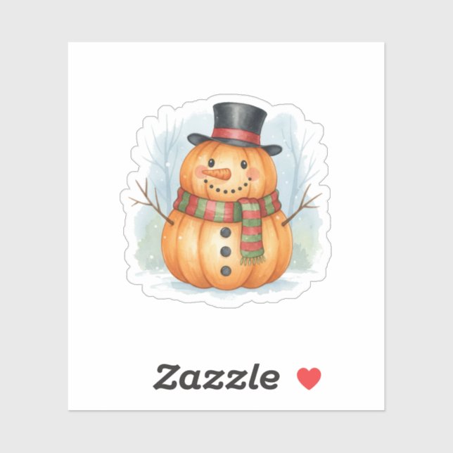 Pumpkin snowman aufkleber (Blatt)