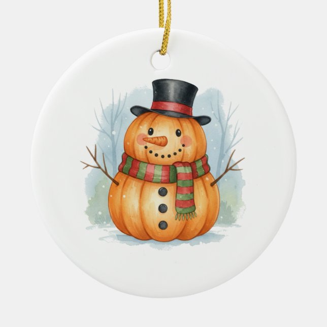 Pumpkin snowman keramik ornament (Vorne)