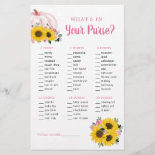 Pumpkin Sonnenblume Pink Purse Baby Duschspiel