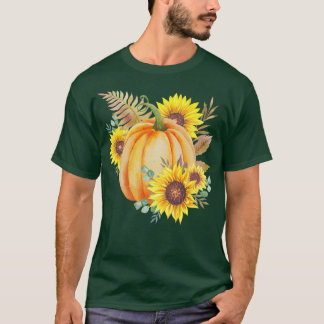 Pumpkin Sonnenblumen Halloween Kleidung Herbst Her T-Shirt