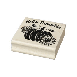Pumpkin Sonnenblumen Niedlich Ihren Text hinzufüge Gummistempel