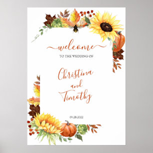 Pumpkin Sonnenblumenblume Hochzeit im Herbst Willk Poster