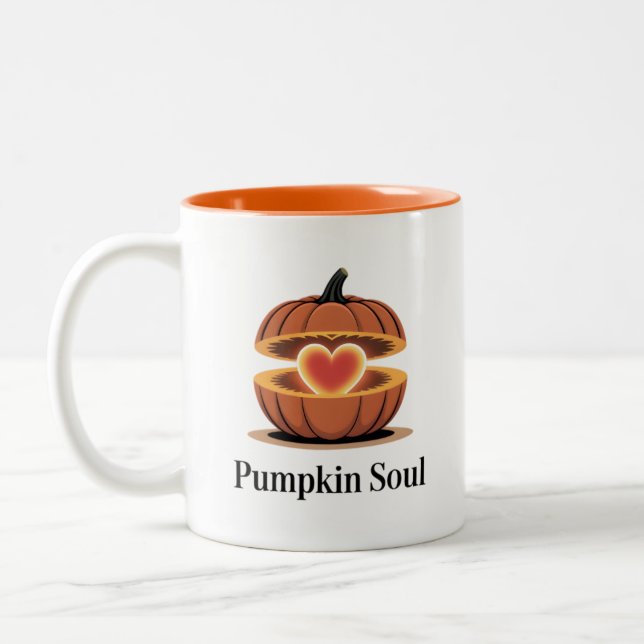 Pumpkin Soul Autumn Coffee Mug Zweifarbige Tasse (Links)
