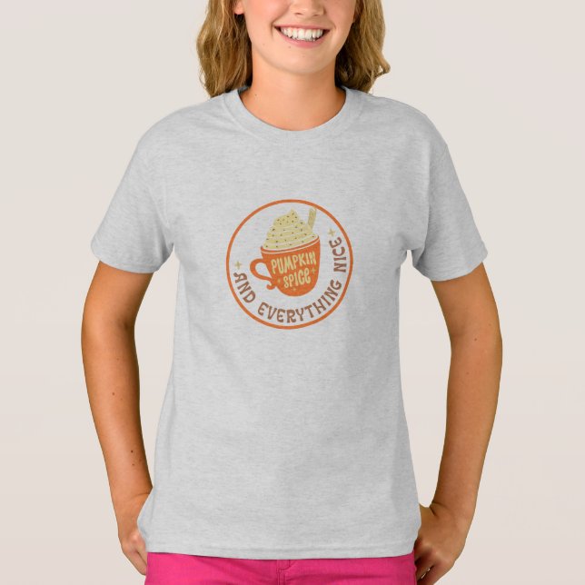 Pumpkin Spice Abzeichen Girl's T - Shirt (Vorderseite)