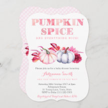 Pumpkin Spice Baby Dusche lädt ein für ein Mädchen