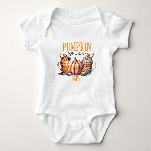 Pumpkin Spice Baby - Fall Baby Strampler (Vorderseite)