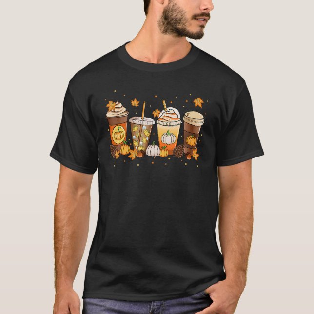 Pumpkin Spice Coffee Latte Fall Autumn Season Than T-Shirt (Vorderseite)