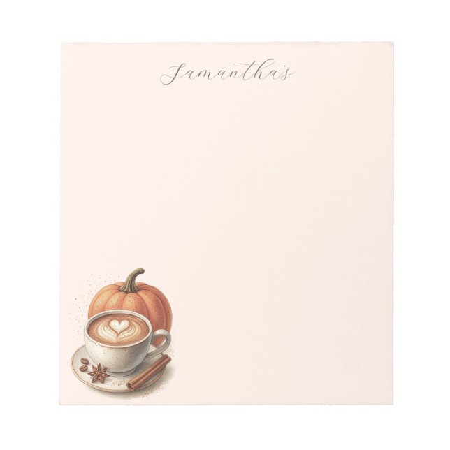 Pumpkin Spice Coffee Themed Notepad Notizblock (Vorderseite)
