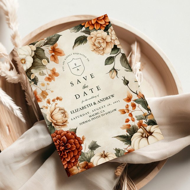 Pumpkin Spice Elegance Wedding Save The Date (Von Creator hochgeladen)