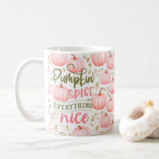 Pumpkin Spice Everything Nice Pink Pattern Fall Kaffeetasse
