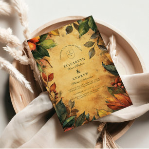 Pumpkin Spice Floral Wedding Einladung